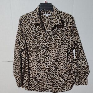 Chico's Leopard Print Blouse - Black and Tan -E